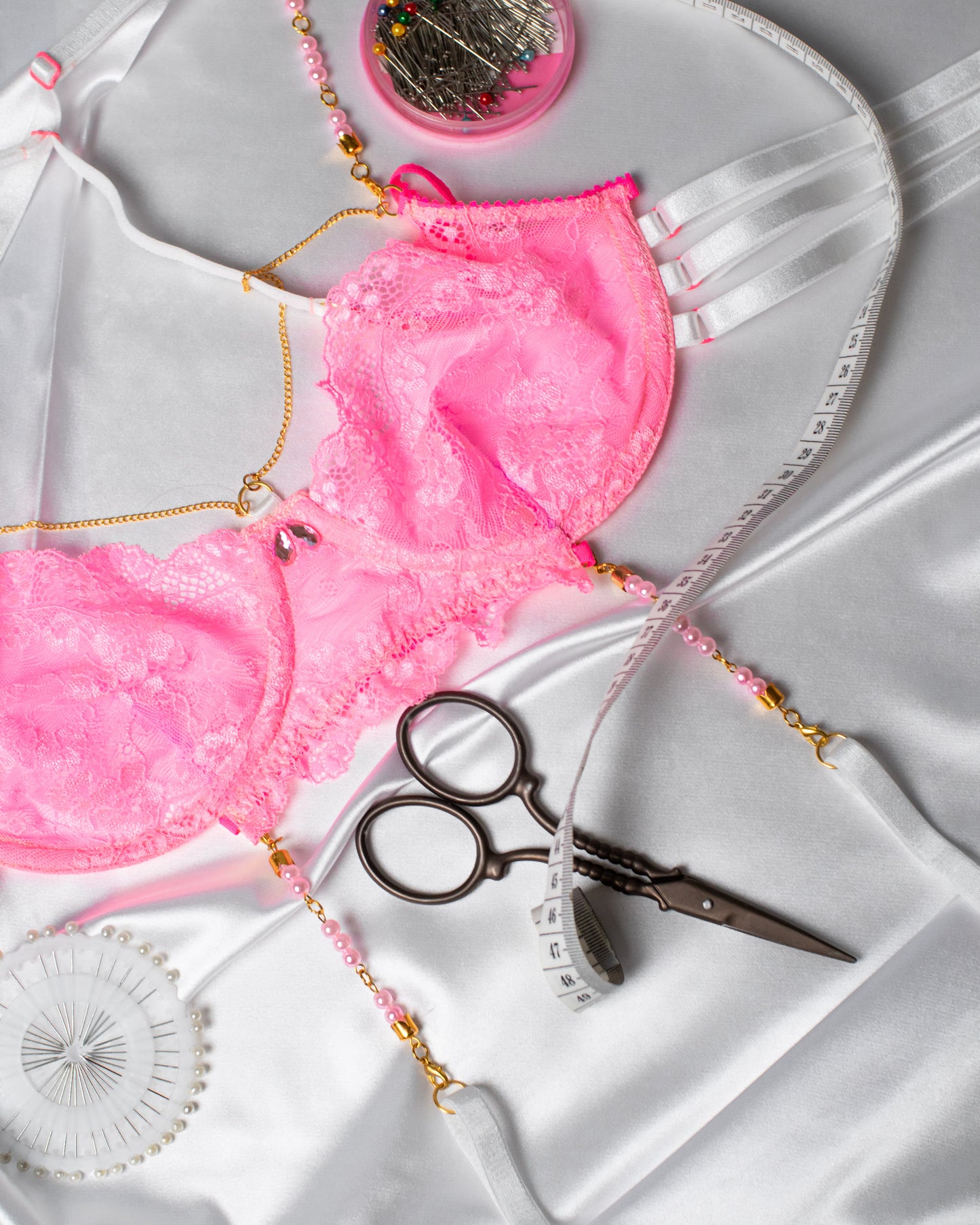 Pink Dream Handmade Lingerie Set – Baby Pink, Beaded & Customizable